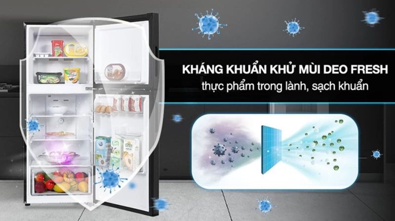 Aqua Inverter 189 lít AQR-t220FA(FB) luôn thoáng khí bảo quản thực phẩm và kháng khuẩn DEO Fresh Aqua Inverter 189 lít AQR-t220FA(FB) luôn thoáng khí bảo quản thực phẩm và kháng khuẩn DEO Fresh