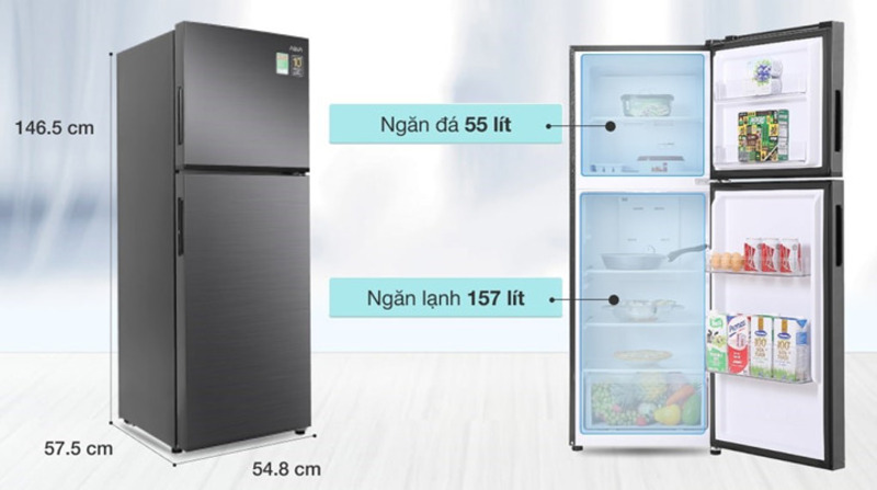 Aqua Inverter 212 lít AQR-T239FA(HB) tiết kiệm điện năng với Twin Inverter