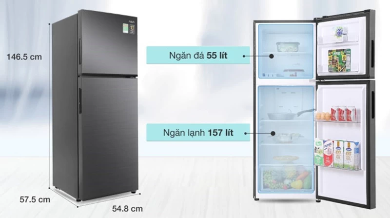 Aqua Inverter 212 lít AQR-T239FA(HB) tiết kiệm điện năng với Twin Inverter Aqua Inverter 212 lít AQR-T239FA(HB) tiết kiệm điện năng với Twin Inverter