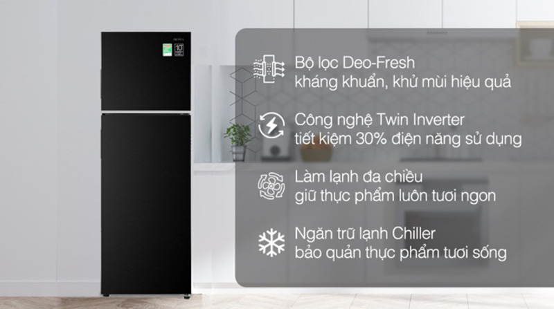 Aqua Inverter 283 lít AQR-T299FA(FB) thiết kế đặc biệt với chất liệu có độ bền bỉ cao cấp