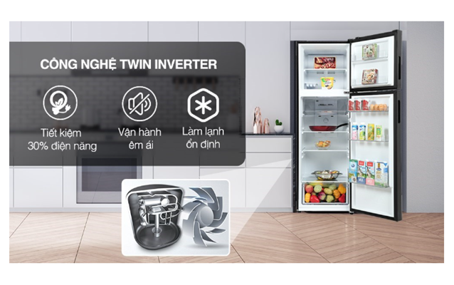 Công nghệ Twin Inverter tiết kiệm điện năng cho Aqua Inverter 283 lít AQR-T299FA(SL)