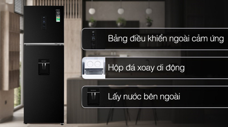 Tủ lạnh Aqua Inverter 347 lít AQR-T400FA(WFB) còn được trang bị khay kính chịu lực bền bỉ