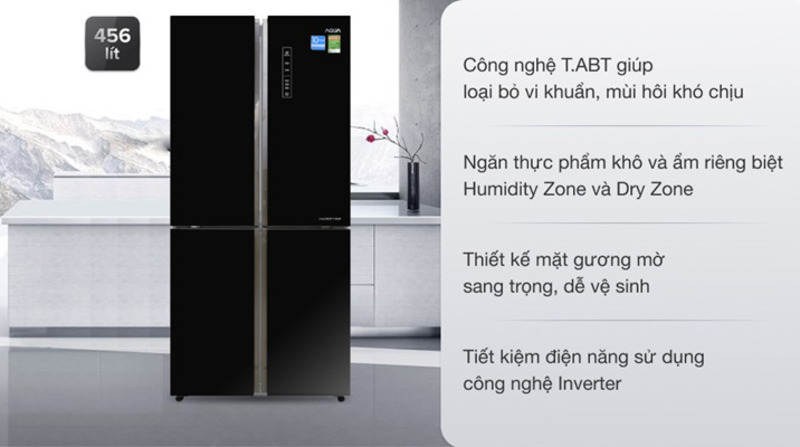Tiện ích thông minh và hiện đại của tủ lạnh Aqua Inverter 456 lít Multi Door AQR-IG525AM GB