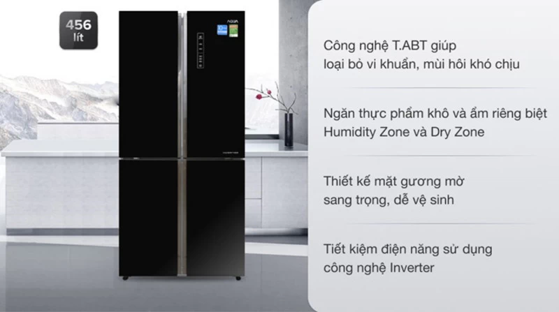 Tiện ích thông minh và hiện đại của tủ lạnh Aqua Inverter 456 lít Multi Door AQR-IG525AM GB Tiện ích thông minh và hiện đại của tủ lạnh Aqua Inverter 456 lít Multi Door AQR-IG525AM GB