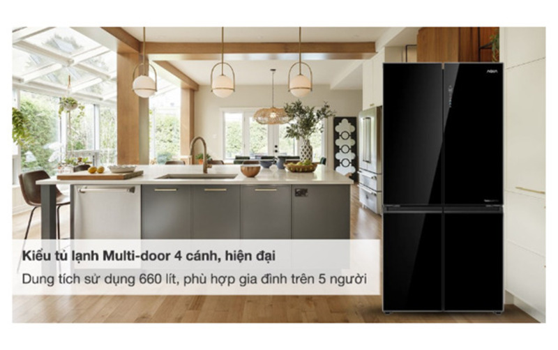 Công nghệ Twin Inverter tiết kiệm điện năng sử dụng của tủ lạnh Aqua Inverter 660 lít Multi Door AQR-M727XA(GB)U1
