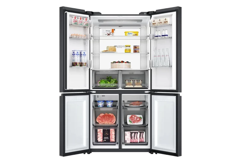 Thiết kế tủ lạnh Aqua Inverter 660 lít Multi Door AQR-M727XA(GB)U1 có dung tích ngăn đông và ngăn rau quả rộng rãi Thiết kế tủ lạnh Aqua Inverter 660 lít Multi Door AQR-M727XA(GB)U1 có dung tích ngăn đông và ngăn rau quả rộng rãi