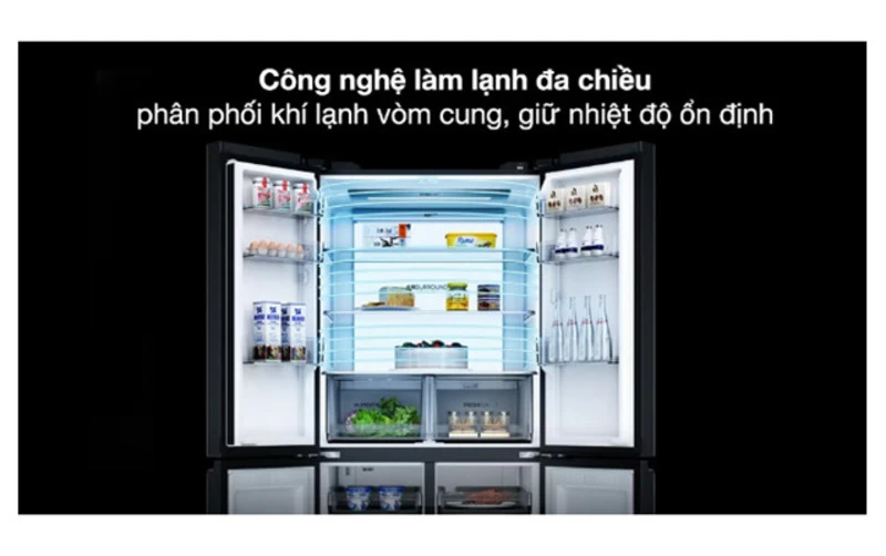 Tủ lạnh Aqua AQR-M727XA(GS)U1 được trang bị công nghệ làm lạnh đa chiều, giúp phân bố khí lạnh đều khắp các ngăn, đảm bảo mọi khu vực trong tủ luôn được làm lạnh ổn định Tủ lạnh Aqua AQR-M727XA(GS)U1 được trang bị công nghệ làm lạnh đa chiều, giúp phân bố khí lạnh đều khắp các ngăn, đảm bảo mọi khu vực trong tủ luôn được làm lạnh ổn định