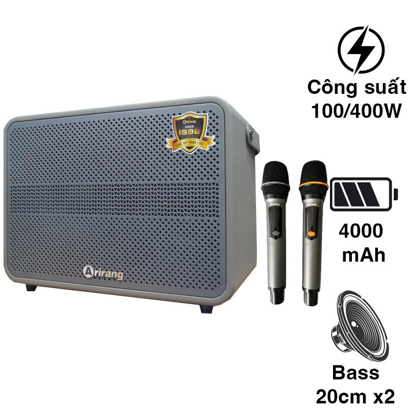 Bộ loa karaoke di động Arirang AM3 có công suất mạnh mẽ nâng cao chất lượng âm thanh