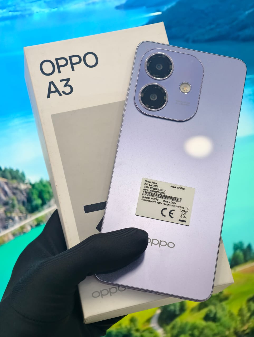 Điện thoại di động OPPO A3 - CPH2669, 6+128GB, Tím ánh sao - 865950070792270 - OPA3128TM