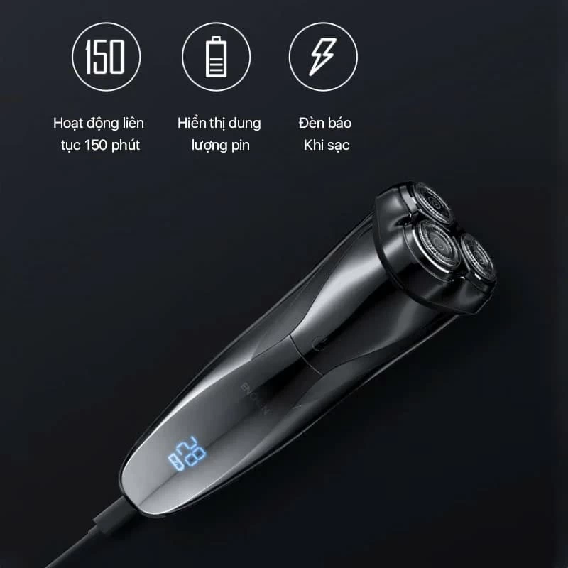 Máy cạo râu Enchen BlackStone 3 có thể sử dụng liên tục trong thời gian dài Máy cạo râu Enchen BlackStone 3 có thể sử dụng liên tục trong thời gian dài