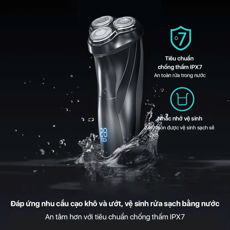 Tiêu chuẩn chống thấm IPX7 của máy cạo râu Enchen BlackStone 3