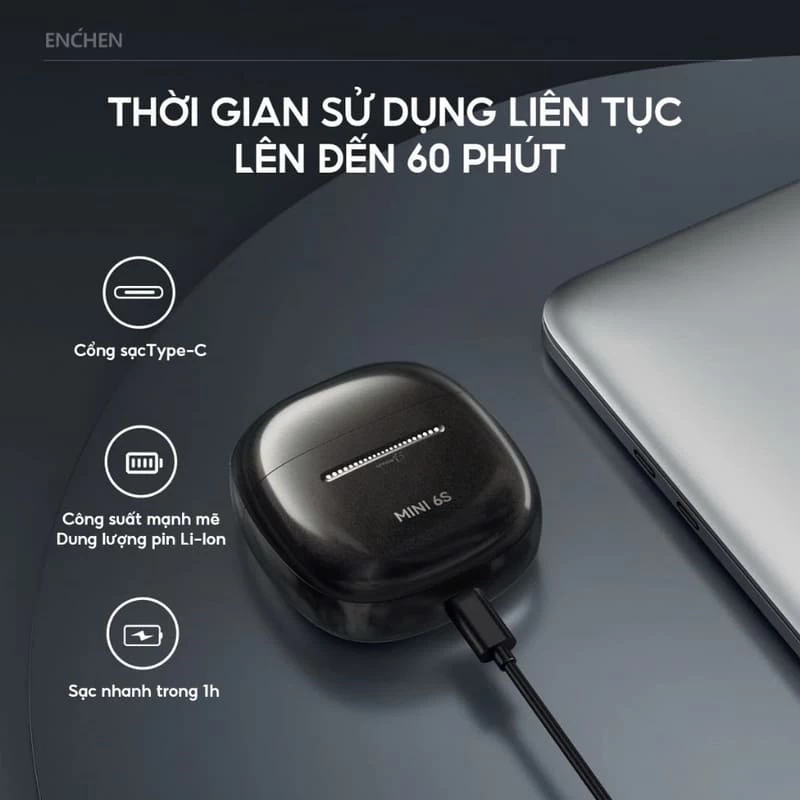 Máy cạo râu Enchen Mini 6S có thời gian sử dụng liên tục lên đến 60 phút Máy cạo râu Enchen Mini 6S có thời gian sử dụng liên tục lên đến 60 phút