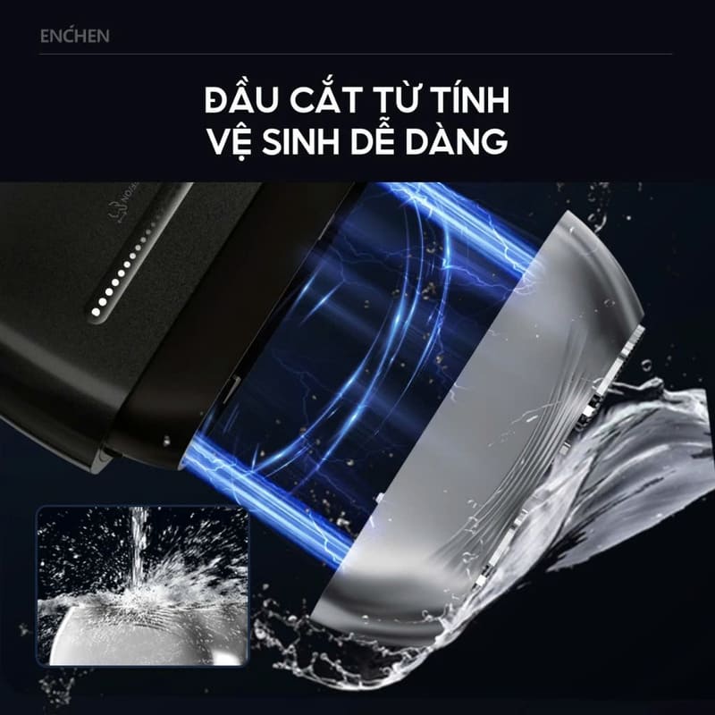 Đầu cắt từ tính trên máy cạo râu Enchen Mini 6S