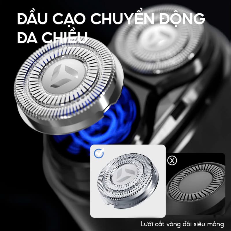 Máy cạo râu Enchen Pocket Shaver K8 có thiết kế đầu cạo chuyển động đa chiều
