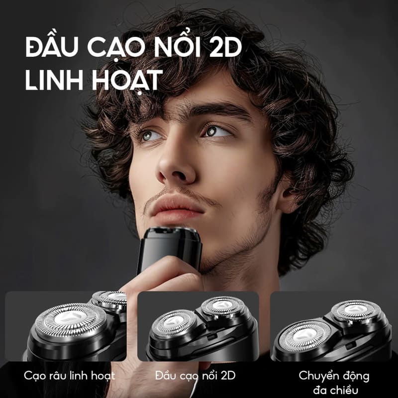 Máy cạo râu Enchen Pocket Shaver K8 có đầu cạo nổi 2D linh hoạt