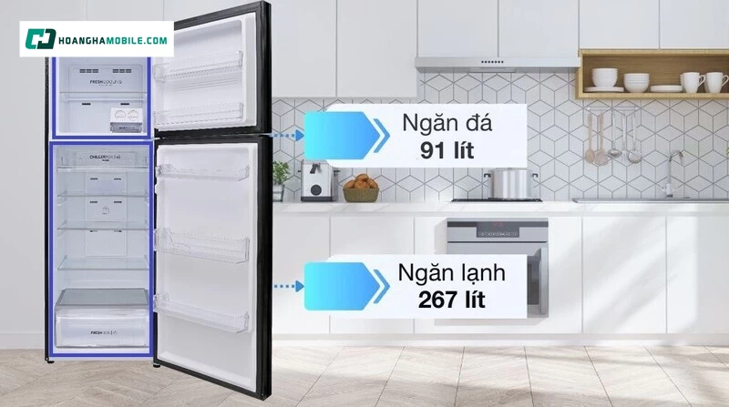 Dung tích sử dụng 358 lít. Dung tích sử dụng 358 lít.