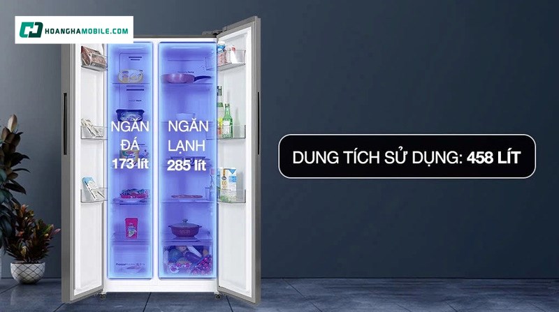 Dung tích sử dụng 458 lít. Dung tích sử dụng 458 lít.