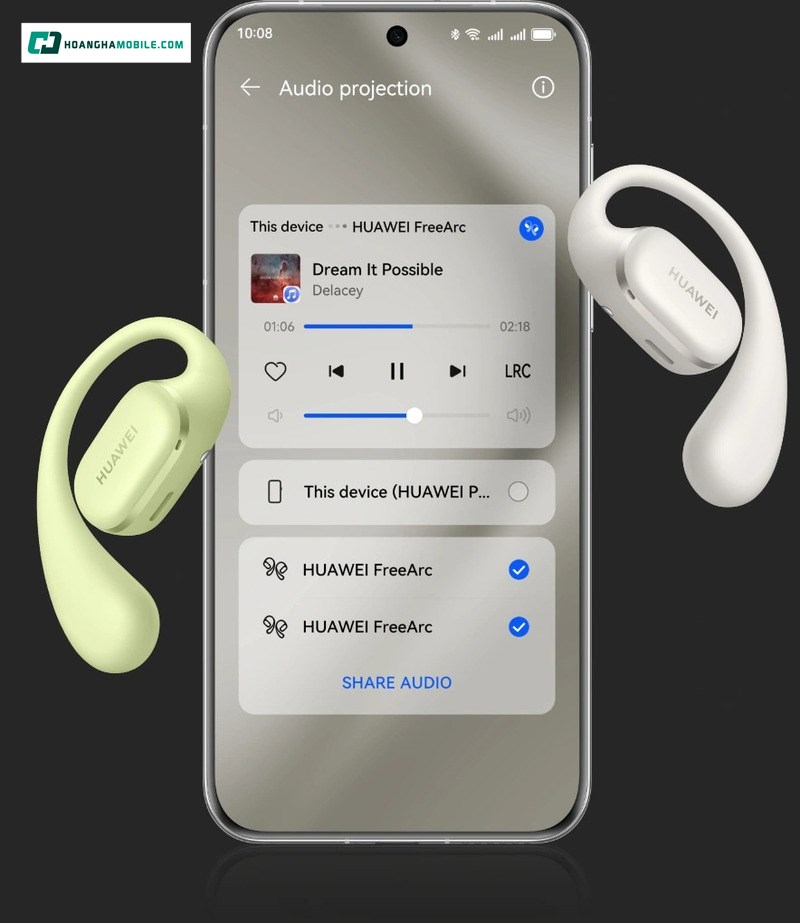 Tính năng chia sẻ âm thanh không giới hạn. Tính năng chia sẻ âm thanh không giới hạn.