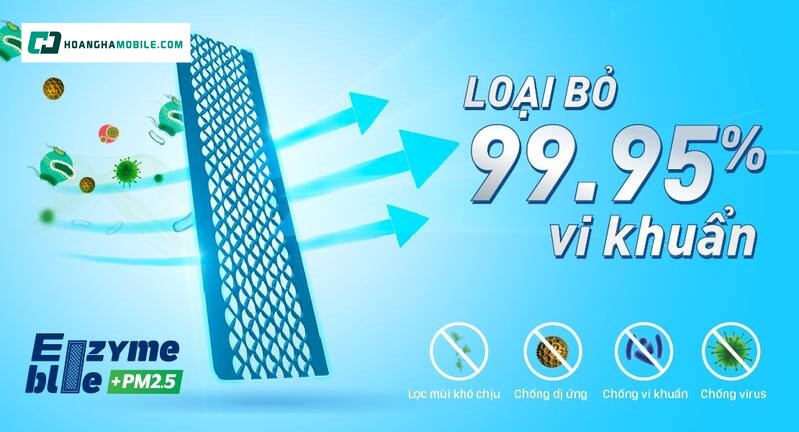 Phin lọc Enzyme Blue loại bỏ vi khuẩn