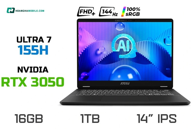 Laptop MSI Prestige 14 AI Studio C1UDXG-058VN gây ấn tượng nhờ thiết kế mỏng nhẹ, tinh tế và hiệu suất mạnh mẽ vượt trội Laptop MSI Prestige 14 AI Studio C1UDXG-058VN gây ấn tượng nhờ thiết kế mỏng nhẹ, tinh tế và hiệu suất mạnh mẽ vượt trội