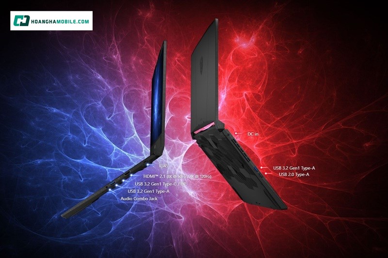 Laptop MSI Katana 15 B13VEK (2416VN) có đầy đủ cổng kết nối và kết nối không dây hiện đại