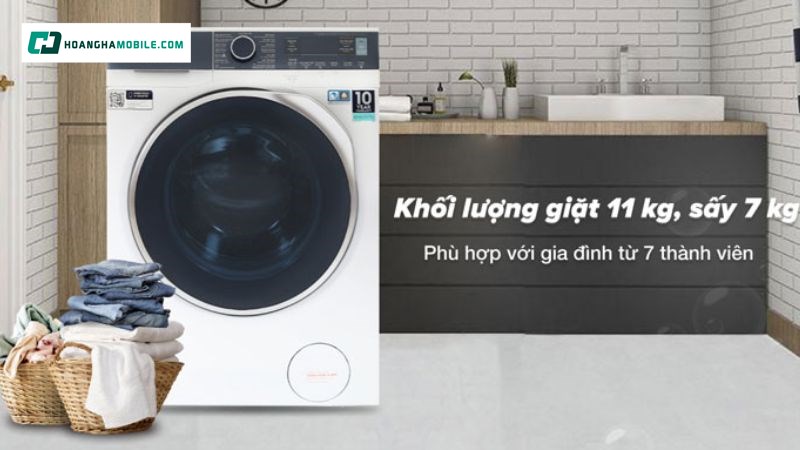 Giặt sấy linh hoạt với khối lượng lớn 