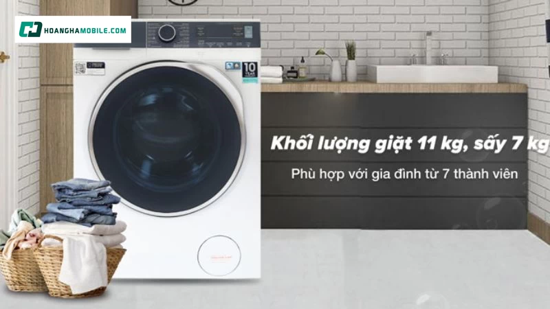 Giặt sấy linh hoạt với khối lượng lớn Giặt sấy linh hoạt với khối lượng lớn