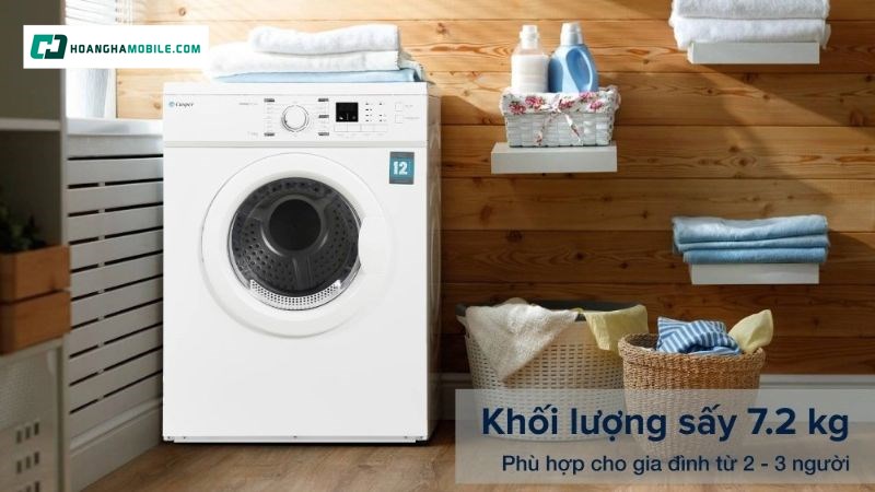 Khối lượng sấy 7.2kg Khối lượng sấy 7.2kg