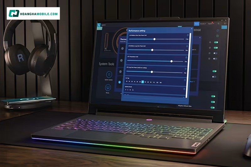 Thời gian sử dụng kéo dài với viên pin 80WHrs của laptop Lenovo Gaming Legion Pro 5 16IRX9 (83DF0046VN)