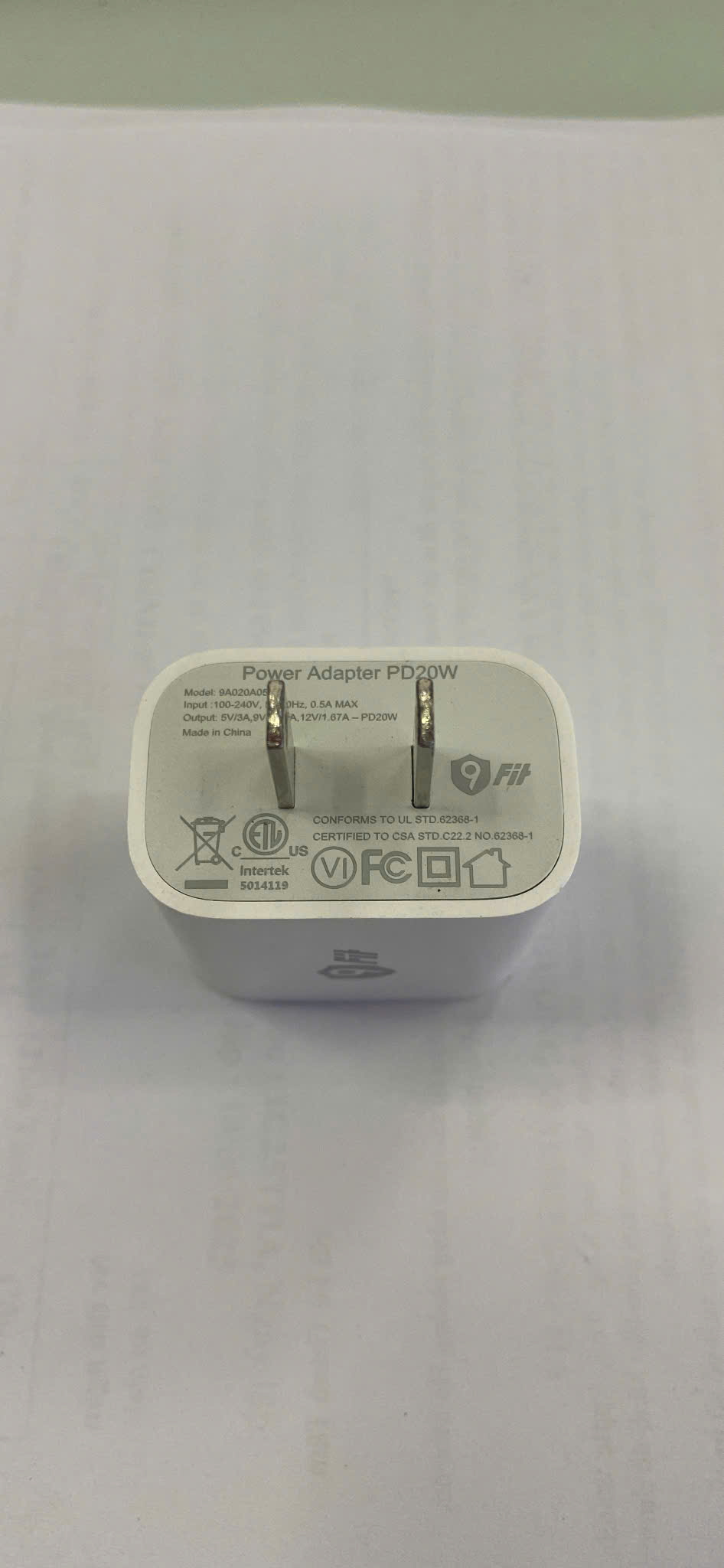 Sạc 9FIT PD 20W 1C White- 9A020A05W