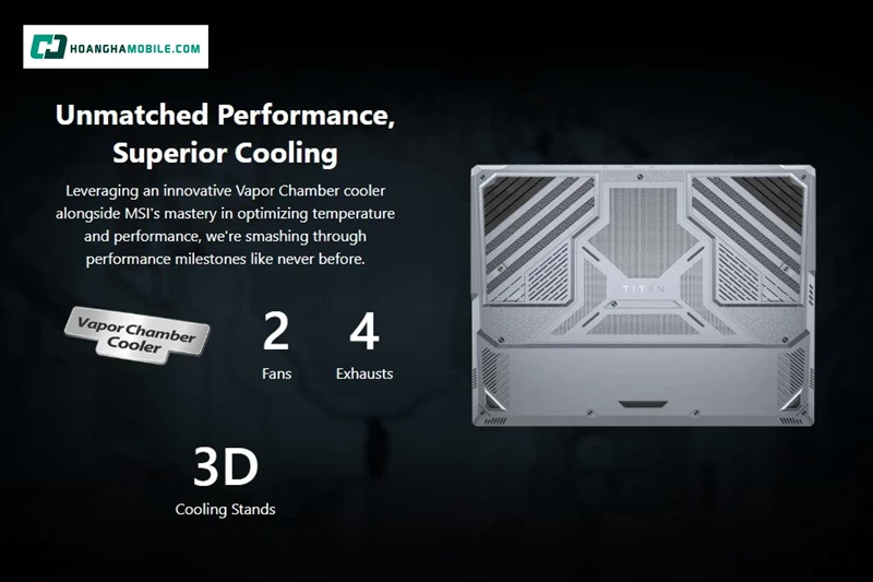 Tản nhiệt Vapor Chamber Cooler kết hợp với hai quạt lớn. Tản nhiệt Vapor Chamber Cooler kết hợp với hai quạt lớn.