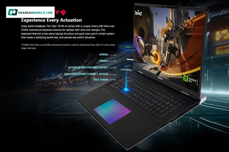 Bàn phím cơ Cherry MX và hệ thống âm thanh cao cấp. Bàn phím cơ Cherry MX và hệ thống âm thanh cao cấp.