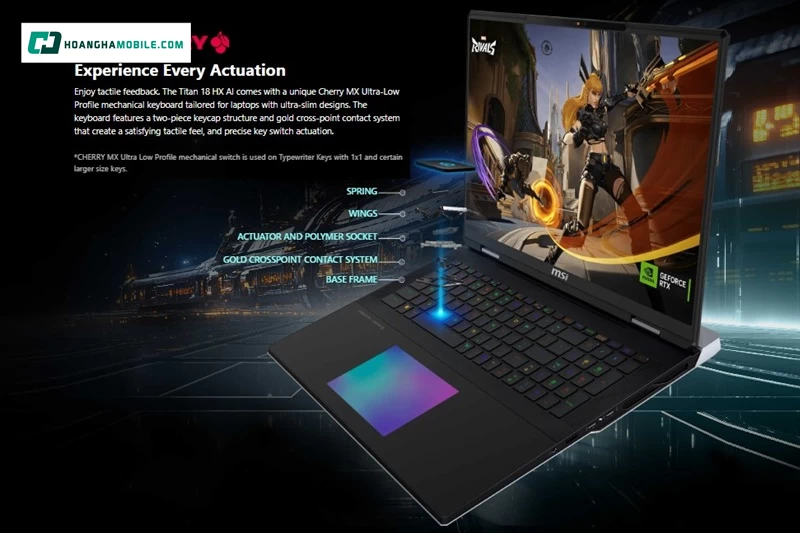 Bàn phím cơ Cherry MX và hệ thống âm thanh cao cấp. Bàn phím cơ Cherry MX và hệ thống âm thanh cao cấp.