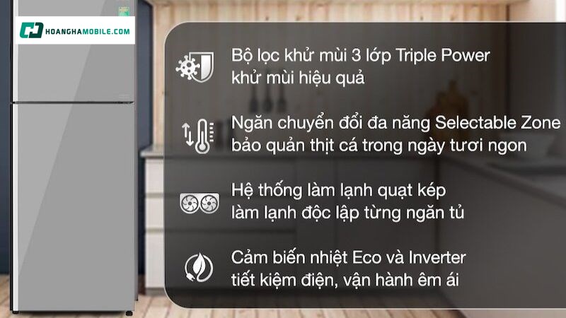 Giá tham khảo của tủ lạnh Hitachi Inverter 406 lít