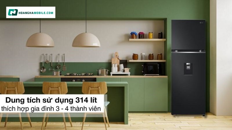 Dung tích sử dụng 314 lít Dung tích sử dụng 314 lít