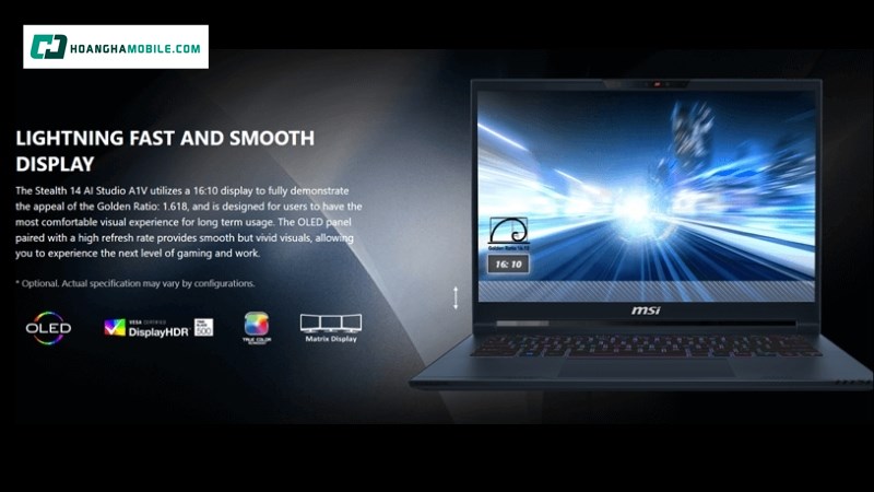 Trang bị màn hình 14 inch OLED QHD+.