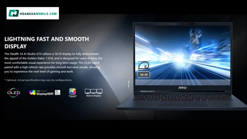 Trang bị màn hình 14 inch OLED QHD+. Trang bị màn hình 14 inch OLED QHD+.