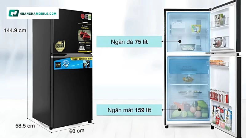 Dung tích tổng 260 lít Dung tích tổng 260 lít