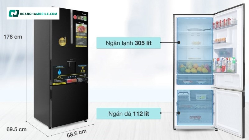 Tổng dung tích 417 lít Tổng dung tích 417 lít