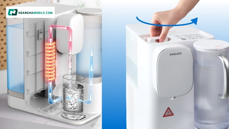 5 mức nhiệt độ với 2 loại nước nóng lạnh 5 mức nhiệt độ với 2 loại nước nóng lạnh