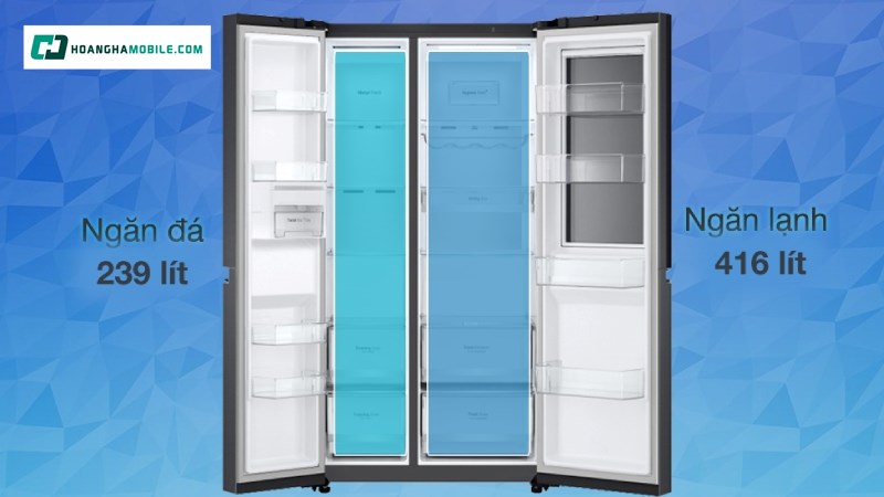 Dung tích lớn 655 lít Dung tích lớn 655 lít