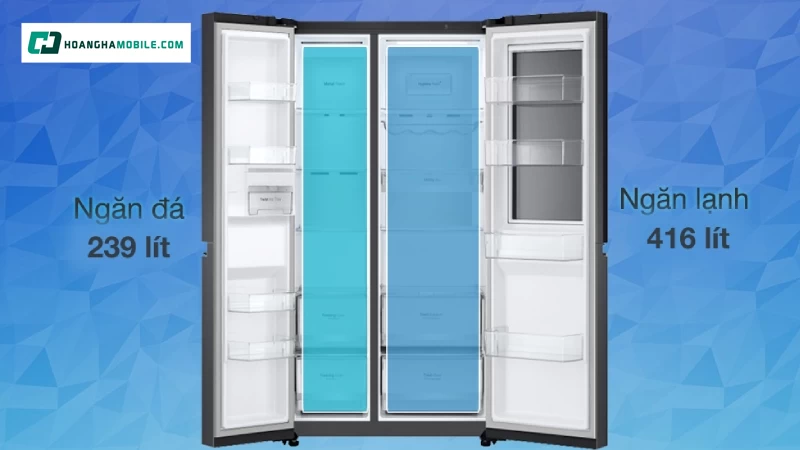 Dung tích lớn 655 lít Dung tích lớn 655 lít