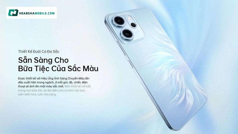OPPO Reno14 F 5G mang đến một bước đột phá về thiết kế với mặt lưng sử dụng kỹ thuật “Flowing Light” lấy cảm hứng từ đuôi nàng tiên cá OPPO Reno14 F 5G mang đến một bước đột phá về thiết kế với mặt lưng sử dụng kỹ thuật “Flowing Light” lấy cảm hứng từ đuôi nàng tiên cá
