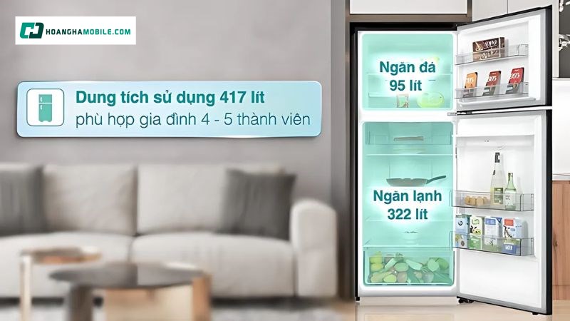 Dung tích tổng 445 lít