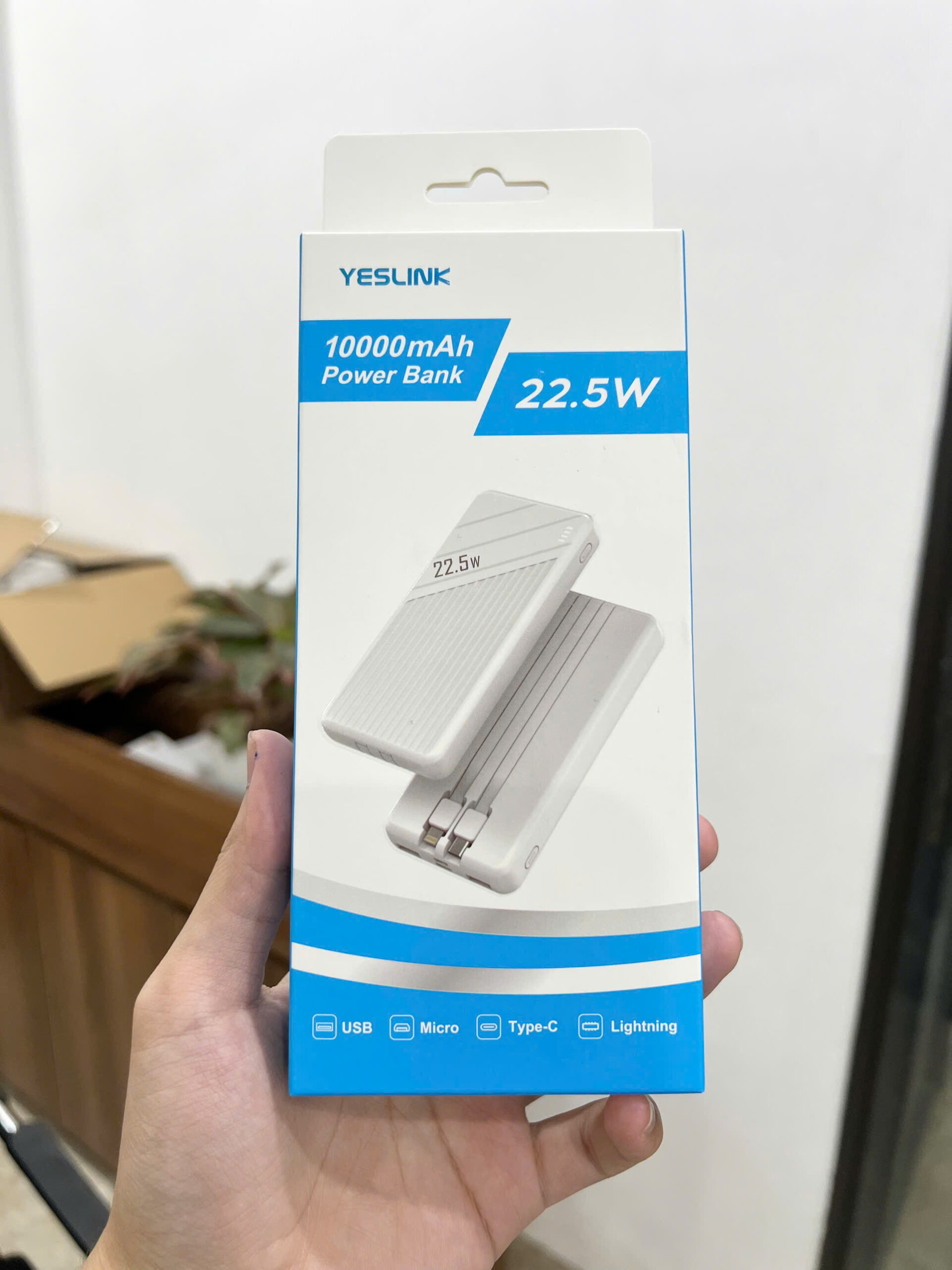 Sạc dự phòng Yeslink kèm cáp YYC001 (Có chứng chỉ CCC)