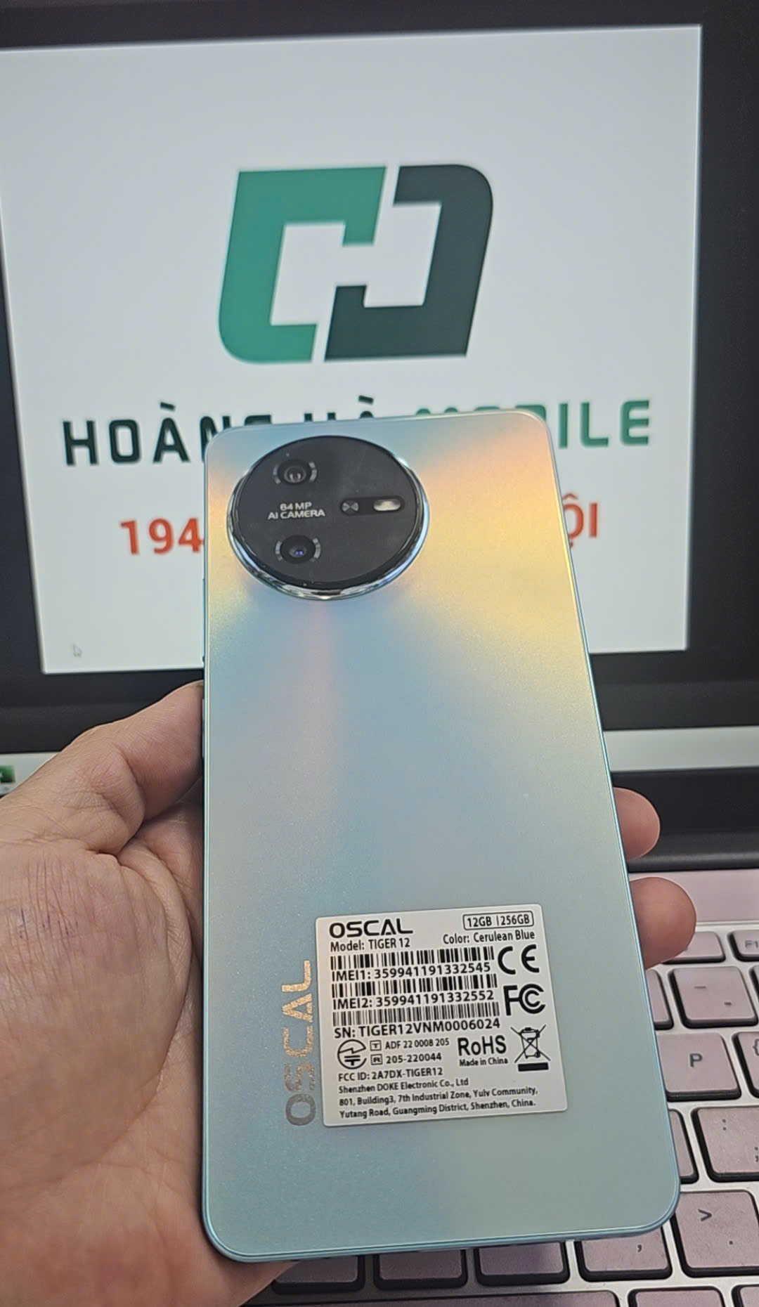 Điện thoại di động OSCAL TIGER 12 (12GB/256GB) - màu xanh - TBH