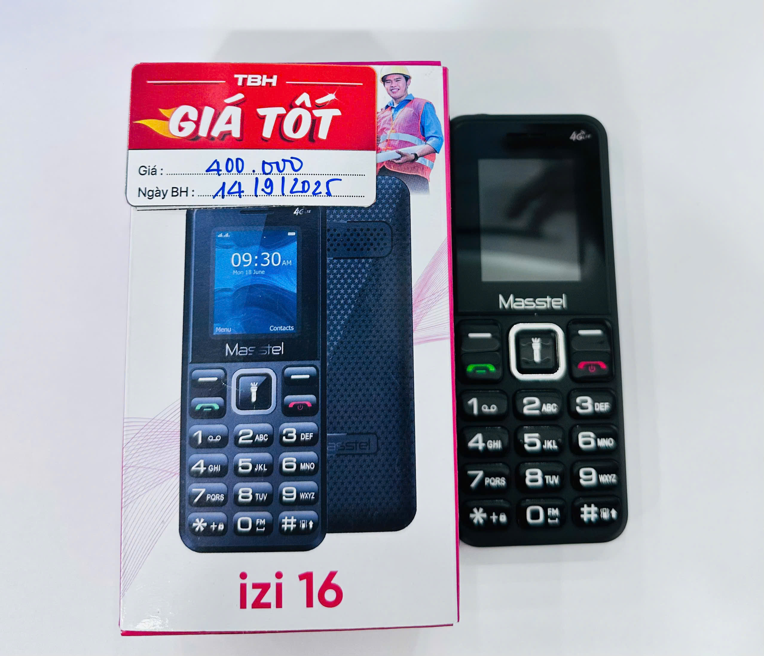 ĐTDĐ 4G Masstel izi 16 màu đen (Black)  - TBH - 231A CẦN THƠ