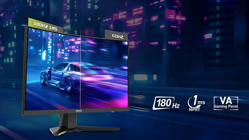 Thiết kế cong 1500R hiện đại.