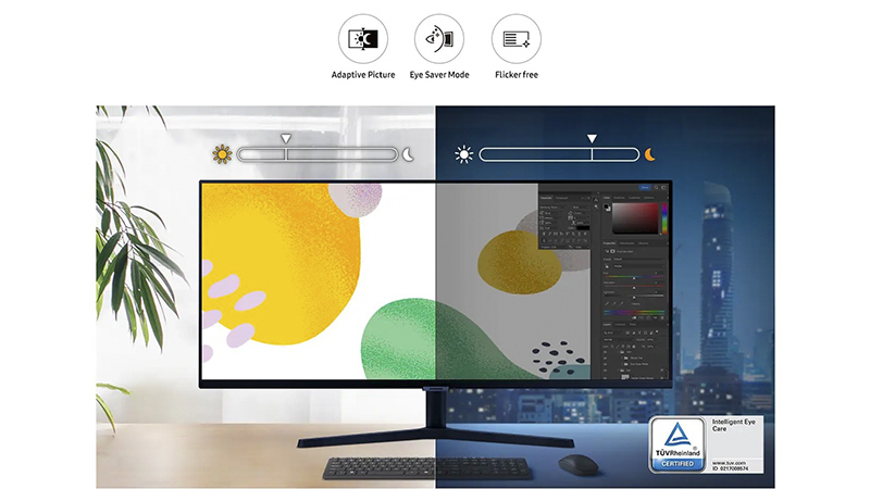 Chế độ bảo vệ mắt và Giảm nháy.