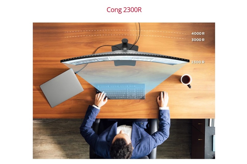 Màn hình cong 2300R với 38 inch.